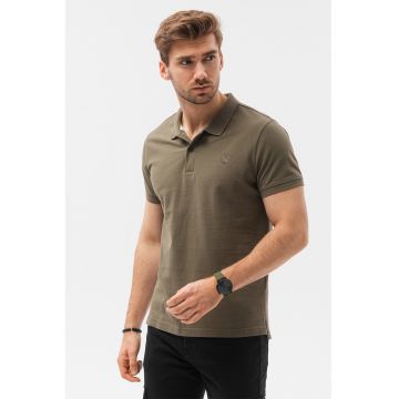 Tricou polo din bumbac cu model pique