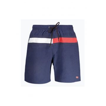 Pantaloni scurti barbati pentru inot cu logo si croiala Regular fit - Bleumarin inchis