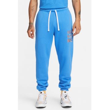 Pantaloni sport cu logo si snur