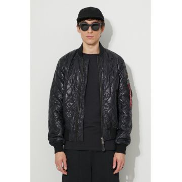 Alpha Industries geacă bomber MA-1 DQ bărbați, culoarea negru, de tranziție 106112.03-black