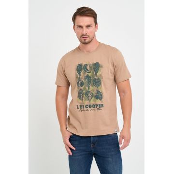 KVL by KENVELO - Tricou de bumbac cu decolteu la baza gatului si imprimeu grafic