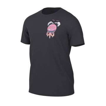 Tricou cu imprimeu si decolteu la baza gatului Fantasy