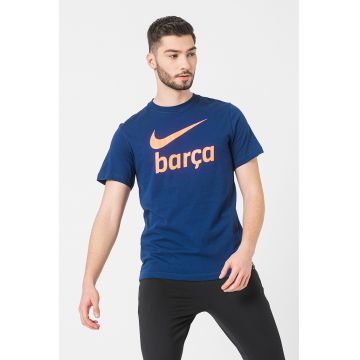 Tricou din bumbac cu imprimeu logo pentru fotbal FC Barcelona