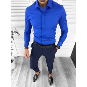 Camasa barbati albastra slim fit 13004