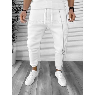 Pantaloni de trening albi cu MIC DEFECT DEFK193 P18-5.1