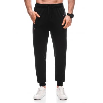 Pantaloni de trening din amestec de bumbac cu snur