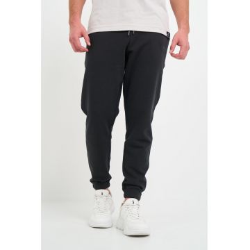 Pantaloni sport barbat uniforma cu logo - Negru