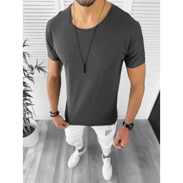 Tricou barbati gri inchis slim fit 12998 X4