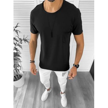 Tricou barbati negru slim fit 12996 k10