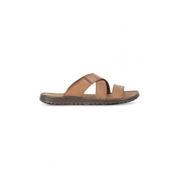 Slapi barbati - 590559 - Piele naturala - Maro -