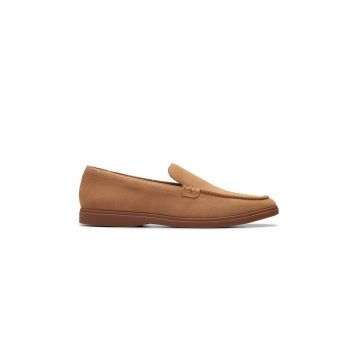 Pantofi loafer uni de piele intoarsa