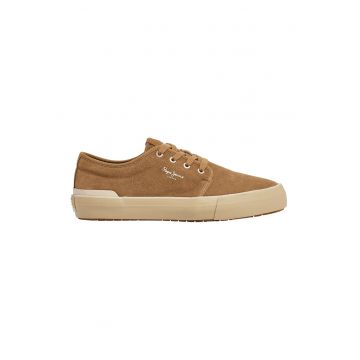 Pantofi sport low-cut cu insertii de piele intoarsa