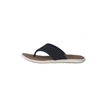 Papuci flip-flop de piele cu aspect perforat