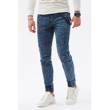 Blugi jogger slim fit cu aspect decolorat