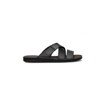 Slapi barbati - 590559 - Piele naturala - Negru -