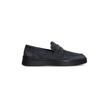 Pantofi loafer de piele intoarsa cu varf rotunjit