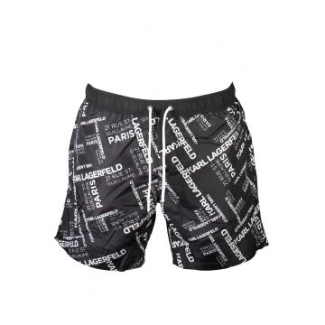 Costum de baie barbati -  BEACHWEAR - 100% Poliester - Negru - KL21MBM14