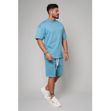 Set de tricou supradimensionat cu maneci cazute si pantaloni de trening scurti LeClub