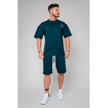 Set LeClub tricou oversized si pantalon scurt Bottle Green Bottle Green