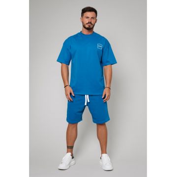 Set LeClub tricou oversized si pantalon scurt Peacock Blue 10546