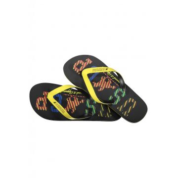 Slapi flip flop barbati cu imprimeu cu logo - Multicolor