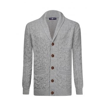 Cardigan cu model torsade si revere