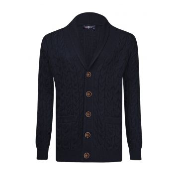 Cardigan cu model torsade si revere