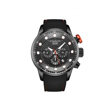 Ceas analog cronograf 4055 Aquatic Force - Curea din silicon - 50 mm - 10 ATM - 3985 Q - negru