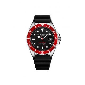 Ceas analog Depthmaster Quartz 42 mm cu curea din cauciuc - negru