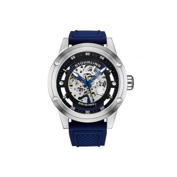 Ceas automatic Grandiose 4034 - cadran skeleton - 50 mm - curea din silicon - 4038 W - negru