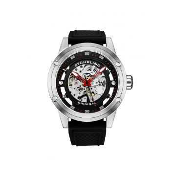 Ceas automatic Grandiose 4034 - cadran skeleton - 50 mm - curea din silicon -  Grandi - negru