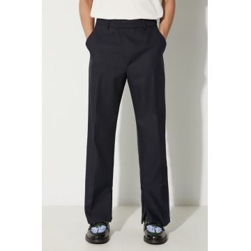 424 pantaloni de lână culoarea bleumarin, drept, 35424P04 236507