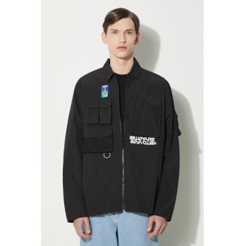 Billionaire Boys Club geaca Multi Pocket Overshirt barbati, culoarea negru, de tranzitie, B24239