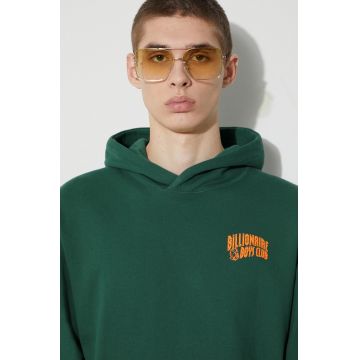 Billionaire Boys Club hanorac de bumbac bărbați, culoarea verde, cu glugă, cu imprimeu