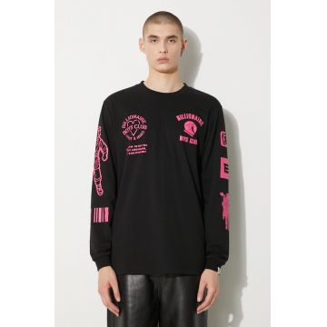 Billionaire Boys Club longsleeve din bumbac Multi Graphic Longsleeve culoarea negru, cu imprimeu, B24251