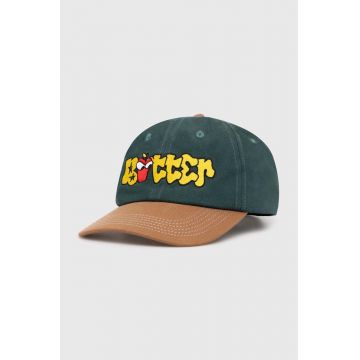 Butter Goods șapcă de baseball din bumbac Big Apple 6 Panel Cap culoarea verde, cu imprimeu, BGQ1246702