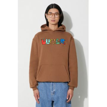 Butter Goods bluză Zorched Pullover Hood bărbați, culoarea maro, cu glugă, cu imprimeu, BGQ3231803