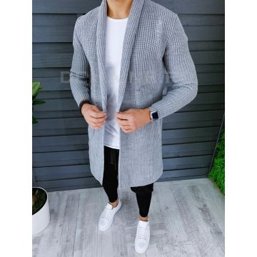 Cardigan barbati gri slim fit ZR T3641 O2-4.1