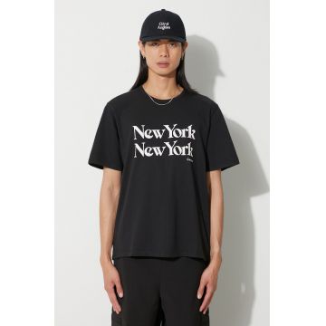 Corridor tricou din bumbac New York New York bărbați, culoarea negru, cu imprimeu, TS0008-BLK