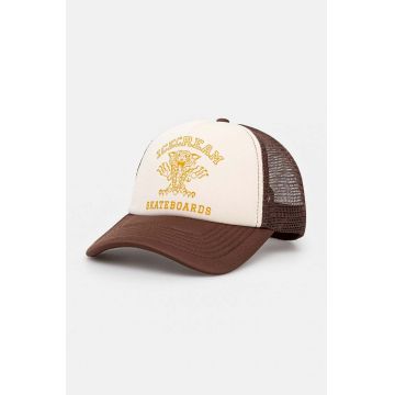 ICECREAM sapca Tiger Trucker culoarea maro, cu imprimeu, IC24264