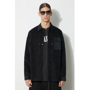 Maharishi cămașă din velur Hemp Cord Utility Shirt culoarea negru, cu guler clasic, relaxed, 4566.BLACK