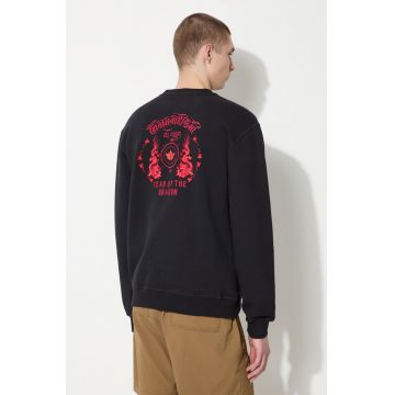 Maharishi hanorac de bumbac Dragon Anniversary Crew Sweat barbati, culoarea negru, cu imprimeu, 1267.BLACK