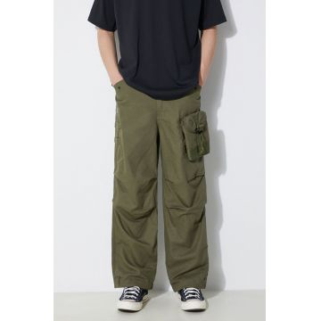 Maharishi pantaloni M.A.L.I.C.E. M51 Cargo Pants Cotton Hemp Twill 28 barbati, culoarea verde, drept, 5051.OLIVE