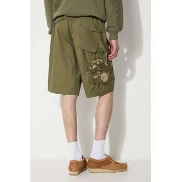 Maharishi pantaloni scurti Maha Tiger Loose Snoshorts barbati, culoarea verde, 5099.OLIVE