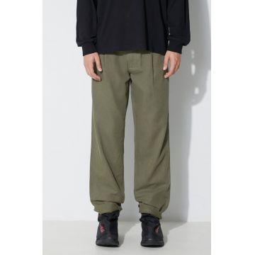 Maharishi pantaloni U.S. Chino Loose bărbați, culoarea verde, drept, 4604.OLIVE