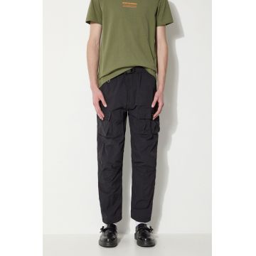 Maharishi pantaloni Veg Dyed Cargo Track Pants Japanese barbati, culoarea negru, cu fason cargo, 5040.BLACK