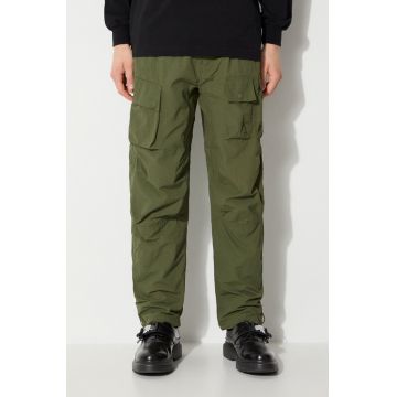 Maharishi pantaloni Veg Dyed Cargo Track Pants Japanese barbati, culoarea verde, drept, 5040.OLIVE