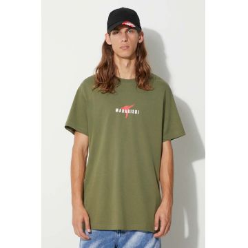 Maharishi tricou din bumbac Invisible Warrior T-Shirt culoarea verde, cu imprimeu, 1070