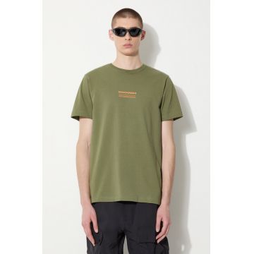 Maharishi tricou din bumbac Th Anniversary Aum barbati, culoarea verde, cu imprimeu, 1306.OLIVE