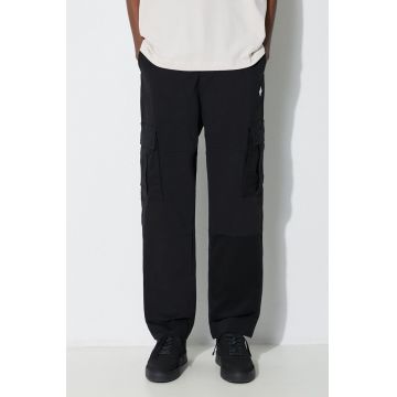 Marcelo Burlon pantaloni Cross Cotton Cargo bărbați, culoarea negru, cu fit cargo, CMCF014S24FAB0011001